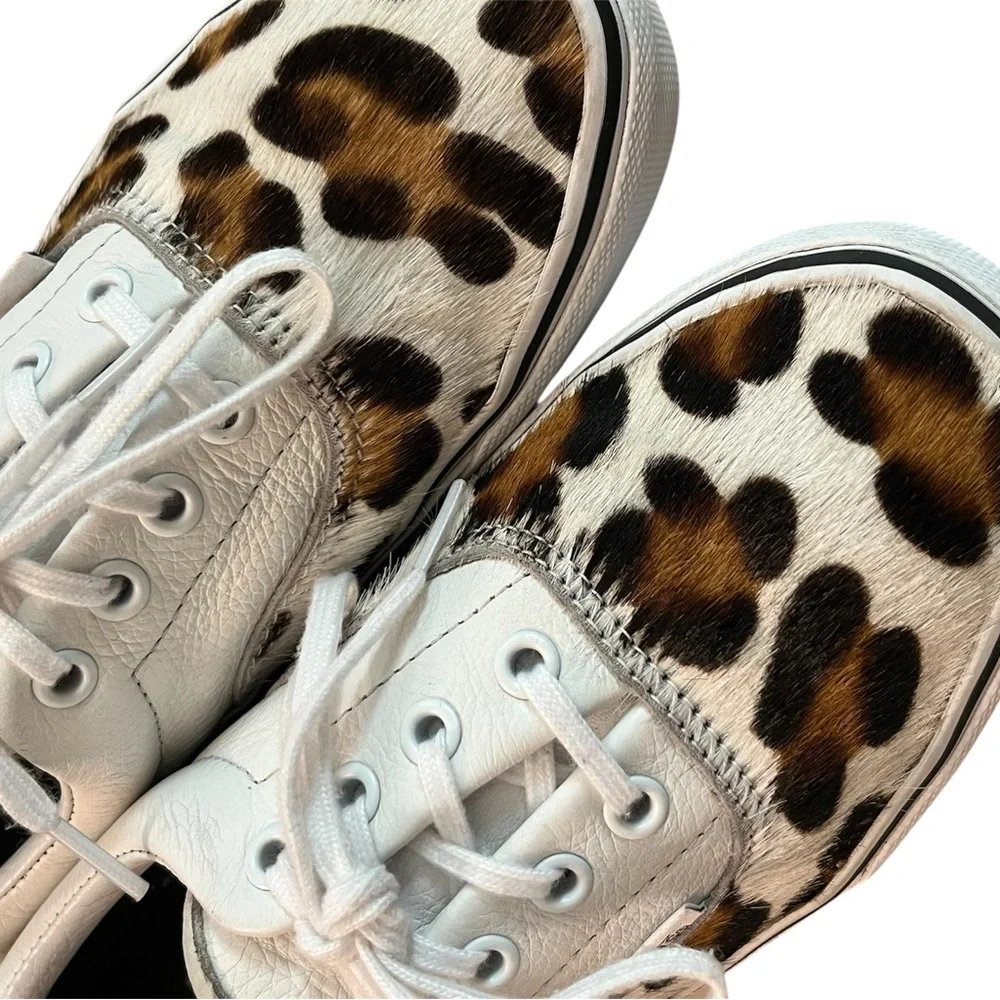 ✨VANS✨Era Calf Hair Leopard Print Leather Sneakers - Picture 6 of 8